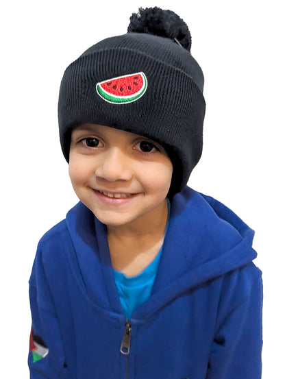 Kids Watermelon Pompom Beanie