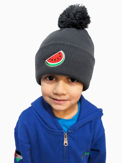 Kids Watermelon Pompom Beanie